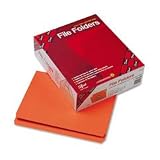 Smead 12510 Smead File Folders, Straight Cut, 2-Ply Top Tab, Letter, 11-Pt, Orange, 100/Box