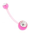 Pink Bioflex Belly Ring with Clear CZ for Pregnant Women - 14g - Sold Individually