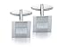 Mother of Pearl Rhodium Plated Base Metal Cufflinks, Model 8019