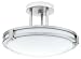 Lithonia Lighting 11750 BN M4 Saturn One-Light Fluorescent Semi Flush-Mount Ceiling Fixture, Brushed Nickel with White Acrylic Globe