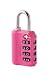 Wordlock LL-205-PK 4-Dial Luggage Lock, Pink
