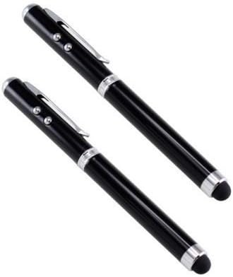 2pcs Black 4 in 1 Stylus Pens [Ball-point Pen] [Flash Light] and [Touch Screen Cellphone Tablet Pen] for Daily and Business Use with U-win Pen (2pcs Black)