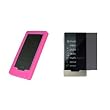 Premium Hot Pink Soft Silicone Gel Skin Cover Case + Privacy LCD Screen Protector for Microsoft Zune HD [Accessory Export Packaging]