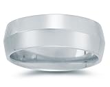 8 mm Knife Edge Comfort-Fit Men's Wedding Band in 14k White Gold