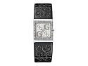Guess Ladies 'G2G' stone set case silver  dial black patent strap
