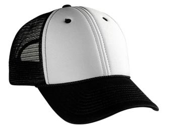 Blank Mesh Trucker Hat/Cap - Baseball, Golf, Fishing - Black/White