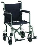 Fly Weight Transport Wheelchair - Fixed Arm {Non Removable}, Red, 19, Swingaway Footrests