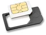 Produkt-Bild: MicroSIM Adapter mit eingebauter Halterung, sicheres einlegen ohne Klebefixierung (Farbe: Schwarz) f&uuml;r iPhone 4+iPad Micro SIM Karten zur Verwendung als normale SIM-Karte