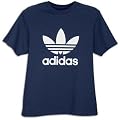 adidas Men's Trefoil Tee, Indigo, White, Large