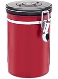 Friis Stainless Steel Coffee Vault, 16-Ounce, Red