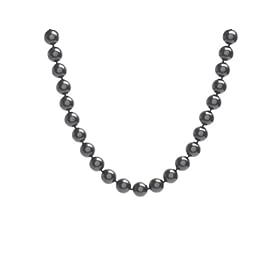 Sterling Silver 12mm Black Masami Shell Pearl Necklace w  Cubic Zirconia... by Amazon.com Collection