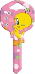 Tweety Bird Bling Kwikset KW1 House Key Looney Tunes