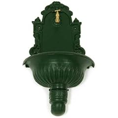 Nostalgie-Wandbrunnen gr�n m. Mess.Ausl.Ventil