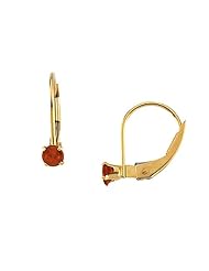 Citrine Earrings - November Birthstone - Hoop in Yellow Gold -14kt - Lever Backs