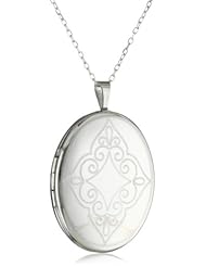 Momento Lockets Sterling Silver Oval Shaped Locket Necklace