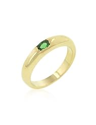 Green Oval Simple Ring
