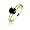 1/3 cttw Round Black Diamond Solitaire Ring in 18K Yellow Gold - Size 6