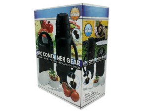 6 pc thermos set (food jar, bottle, 2 cups, bowl,