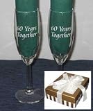 60th Anniversary Champagne Glasses - Gift for Diamond Celebration