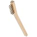 Weiler 0.006" Wire Size, 7-1/2" X 1/2" Block Size, 3 X 7 No. Of Rows, Straight Brass Bristles, Economy Small Hand Scratch Brush With Wood Handle