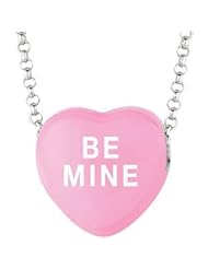 Sweethearts Enamel "Be mine" Heart on 16" Necklace Pendant with Gift Box
