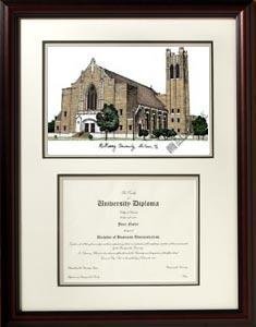 McMurray University Scholar Scholar Mahogany Framed Lithograph w/Diploma Opening