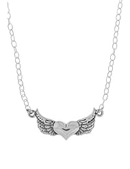Boma Sterling Silver Winged Heart Necklace, 16 inches