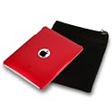 APPLE IPAD 3 PC EXECUTIVE ACCESSORY PACK - RED TRANSPARENT BACK  COVER CASE, SCREEN PROTECTOR, BLACK POUCH PART OF THE QUBITS ACCESSORIES  RANGE