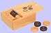 24 PIECE WOODEN CHECKER SET IN WOOD BOX