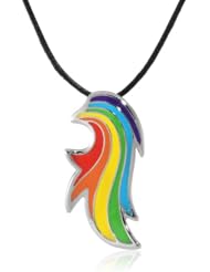 My Little Pony Girls Fine Silver Plated Rainbow Dash Tail Pendant Necklace, 18"