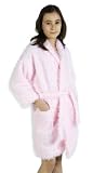 Furry Microterry Girl's Bathrobe, 100% Polyester, Lt. Pink