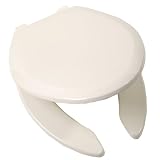 Comfort Seats C1B3E4S-O-02 EZ Close Premium Plastic Toilet Seat with an Open Front, Elongated, Biscuit