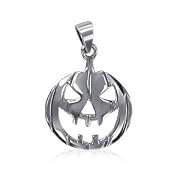 Halloween Sterling Silver Pendant 1" X 0.75" Cute Charm