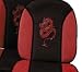 Produkt-Bild: Sitzbezug-Set "Dragon", rot, mit 2-teiligen Vordersitzbez&uuml;gen und mehrteiligem R&uuml;ckbanksitzbezug inkl. 5 Kopfst&uuml;tzenbez&uuml;ge, Airbag geeignet