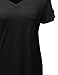 Plus4u Women's Super Soft Stretchy Jersey Solid Vneck Short Sleeve PlusSize Tops