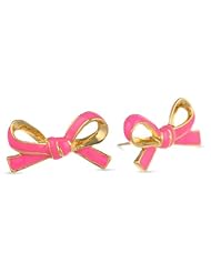 kate spade new york Skinny Mini Bow Fluorescent Pink Stud Earrings