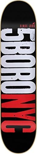 5BORO LETTERPRESS 1996 Skateboard Deck-8.25 BLK RED w/ MOB GRIP