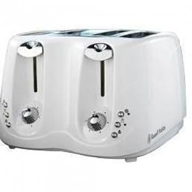 Russell Hobbs 13899 4 Slice Compact Toaster in white and chrome