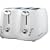 Russell Hobbs 13899 4 Slice Compact Toaster in white and chrome