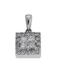 14K White Gold 0.45cttw Round Diamond Pendant