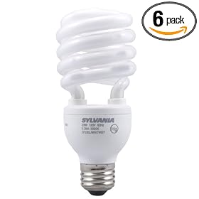 Sylvania 29490 23-Watt CFL Mini Twist 6 pack, Soft White by Sylvania
