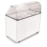 Excellence EDC-8C Ice Cream Freezer Dipping Cabinet with Curved Glass Top - 12.5 Cu. ft