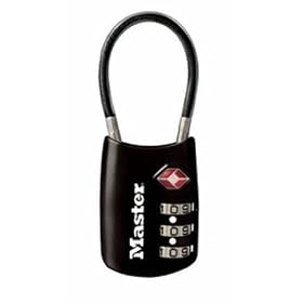 Master Lock 4688DBLK TSA Accepted Cable Luggage Lock, Black