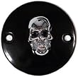 Skull Points/Timing Cover, 2 hole, Black Eyes on Black Base