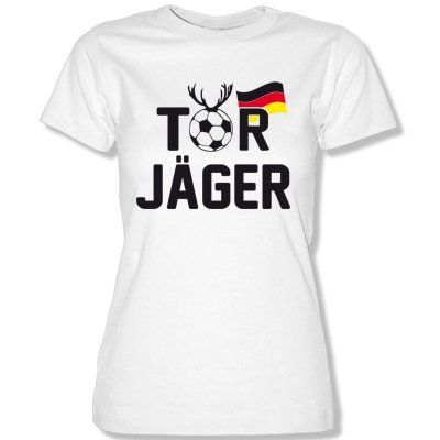 DEUTSCHLAND MOTIV 9 Damen T-Shirt Weiss / Schwarz-Rot-Gelb Gr. XL