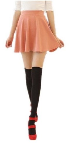 WellMiss レディース Aラン スカート 単品 無地 ひざ丈 可愛い 美尻 ボトム 通勤 通学  同窓会 カジュアル [9色]ブラック ホワイト レッド ブルー ネイビー ローズ ワインレッド イエロー ピンク