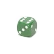Opaque 12mm d6 Green w/White Pipped Dice