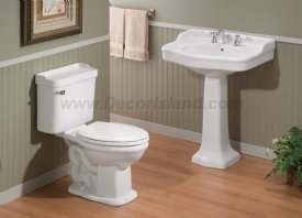 Cheviot Antique Pedestal Sink 350W22 4 White