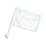 Solid White Car Flag