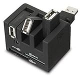 Gino 3 Ports USB 2.0 Hub Combo MS TF SD Card Reader Black